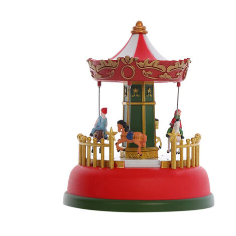 GARRYFIZH Mini boîte à musique de Noël, carrousel lumineux, grande roue animée, cadeau, décoration de bureau romantique (1/5)