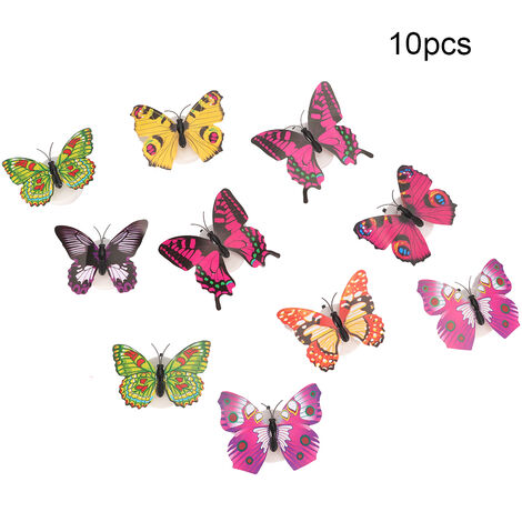 Jeffergarden Autocollants muraux papillon lumineux, 10 pièces, autocollants faciles à poser, brillent dans la nuit, pour chambre d'enfant (1/5)