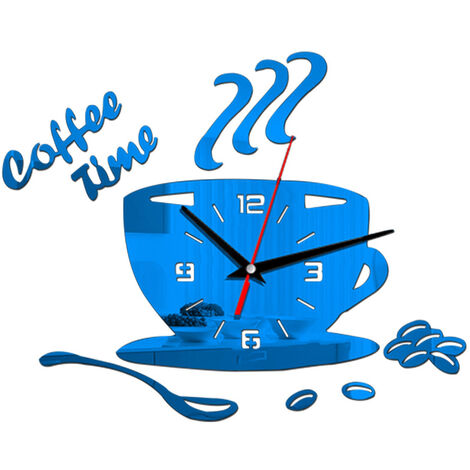 Jeffergarden Bricolage acrylique horloge murale moderne muet café horloge tasse forme autocollant mural creux chiffre horloge (1/5)