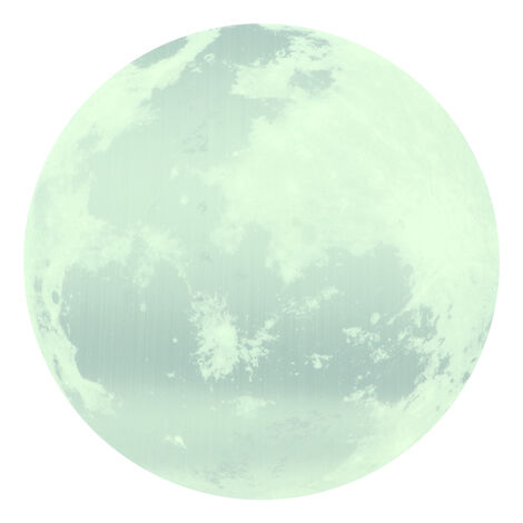 Autocollant mural lumineux en forme de lune, 30cm, décoration de maison pour chambre d'enfant (lumière verte argentée) (1/5)