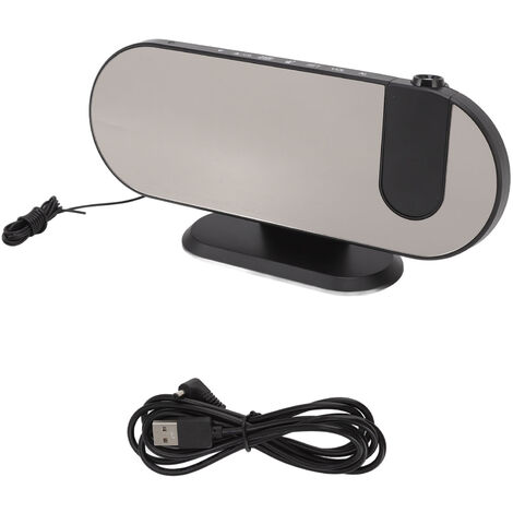 Jeffergarden Réveil de Projection, alimenté par USB, conception d'affichage miroir, Source de lumière LED haute luminosité, réveil numérique au plafond (1/5)