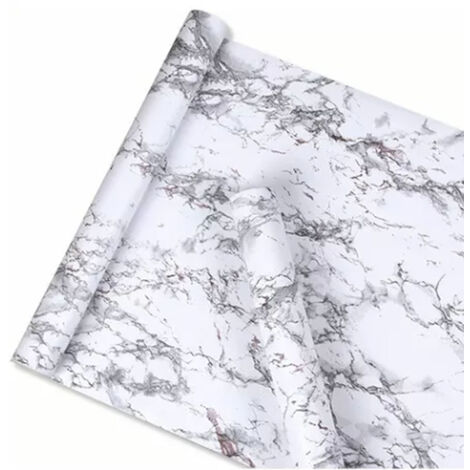 Jeffergarden Papier peint auto-adhésif en marbre blanc, peler et coller, papier peint de Contact pour la maison, salon, cuisine, décoration (1/5)