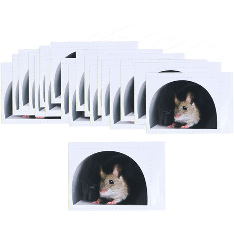 Jeffergarden Autocollants muraux trou de souris, 20 pièces, dessin animé réaliste, mignon pour plinthes, meubles de cuisine, décoration de maison, type 2 (1/5)