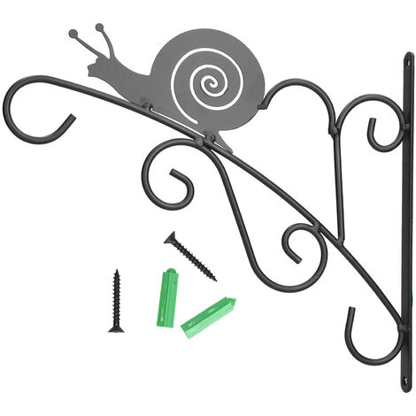 Support Mural Panier Suspendu Fer Forgé - Crochet Plante Pour Jardin, Pot Fleur, Mangeoire Oiseaux