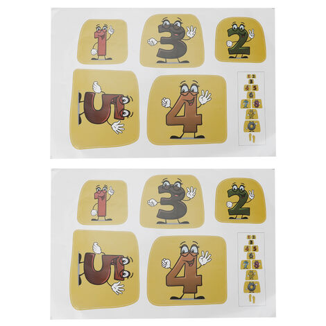 Jeffergarden Autocollant mural décoratif Puzzle, 2 ensembles, autocollant de grille de saut numérique, autocollant de sol de maternelle (1/5)