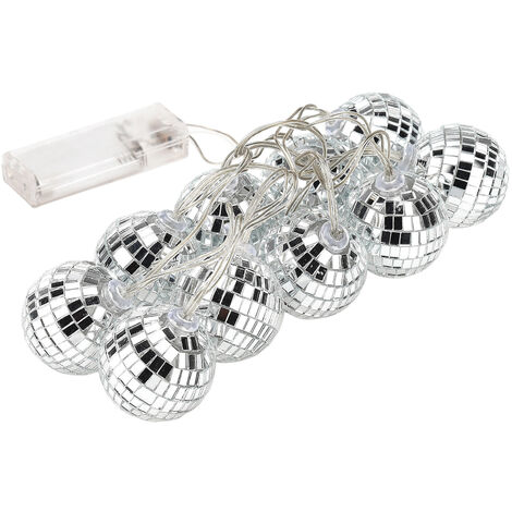 Guirlande Lumineuse Boules Disco 3m - 20 LED Blanc Chaud - Alimentation Piles - Pour Noël, Mariage, Décoration D'Ambiance
