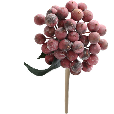 Jeffergarden Faux Holly Berry Branch, Simulation de Baies de Noël Fleurs Petit Bouquet de Fruits Branche Ornements de Salon (C) (1/5)
