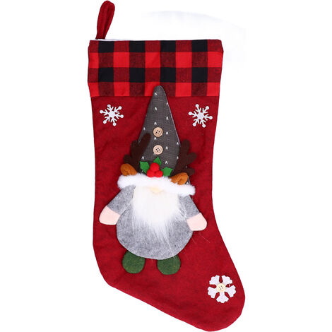 Jeffergarden Bas de nol avec poupée sans visage, décor de maison, boutique, fête, arbre de nol, sac cadeau, ornement, pendentif rouge (1/5)