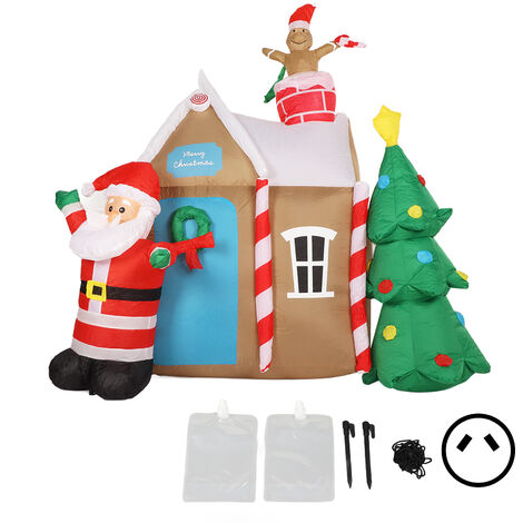 Jeffergarden Maison d'arbre de noël gonflable LED, maison lumineuse, jardin, modèle gonflable, décoration, prise AU, 100-240V (1/5)