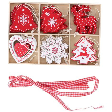Jeffergarden Magnifique ornement suspendu de nol pour la maison, 24 pièces, décoration d'arbre de nol, accessoires de décoration, cadeau (1/5)