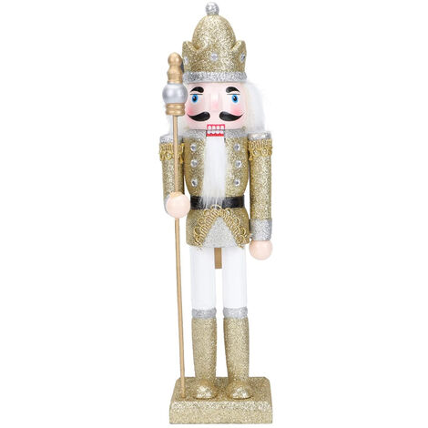 Jeffergarden Ornement de Soldat en Noyer Peint, Marionnettes Casse-Noisette en Bois Exquises pour la Décoration de Fête de Noël avec du Bois Durable (Yellow) (1/5)