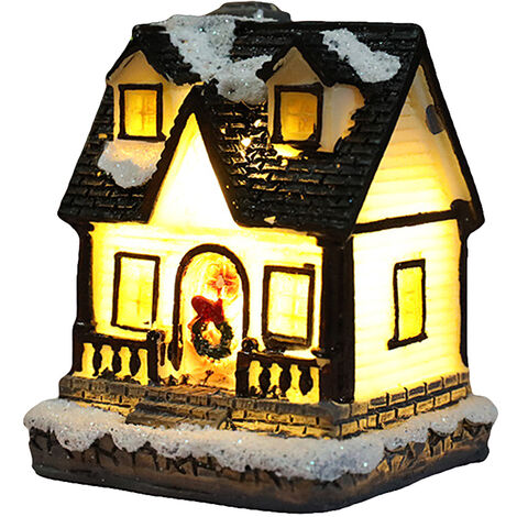 Jeffergarden Maison lumineuse LED en résine, décorations de nol, scène de nol, maison de Village, ville, cadeaux de nol (1/3)