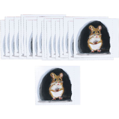 Jeffergarden Autocollants muraux trou de souris, 20 pièces, dessin animé réaliste, mignon pour plinthes, meubles de cuisine, décoration de maison, type 1 (1/5)