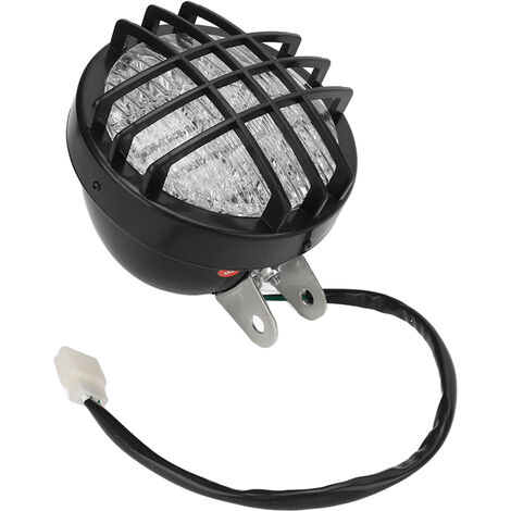 Phare Avant Moto Rond Super Lumineux – Coque Métal, Verre, Faisceau Haut/Bas, Pour Choppers & Customs