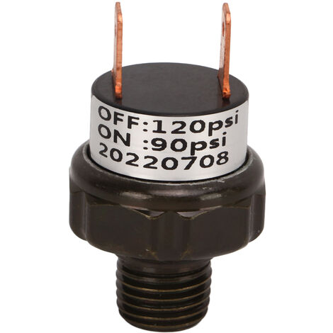 GARRYFIZH Interrupteur de régulation de pression pour compresseur d'air, vanne en acier inoxydable, pièce de rechange pour klaxons de train, 90-120 PSI (1/5)