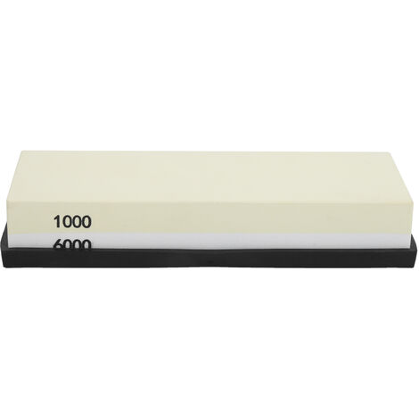 Pierre à Aiguiser Double Grain 1000/6000 - 183x63x32 Mm, Sans Socle - Pour Couteaux, Affûtage Fin