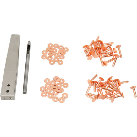SALALIS Rivet en cuir Lot de 10 goujons en métal avec rivet en cuivre