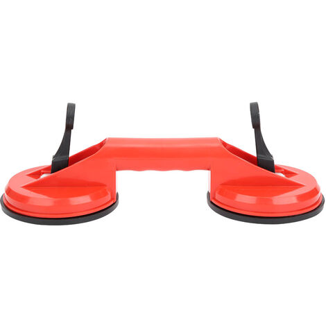 GARRYFIZH Extracteur de verre à double ventouse en plastique rouge à double tête pour carrelage et sol 11,5 cm (1/5)