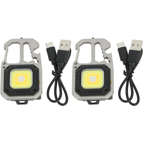 Mini lampe de poche porte-clés étanche 1200lm LED lampe de poche portable avec batterie externe et 8 modes pour camping, randonnée, (noir) | Leroy Merlin