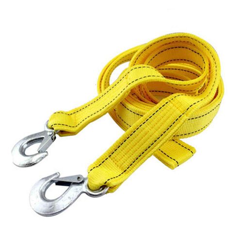 Jeffergarden Sangle de remorquage avec crochet, charge de 5 tonnes, longueur de 13 pieds, nylon haute résistance pour voitures, camions, véhicules tout-terrain (1/5)