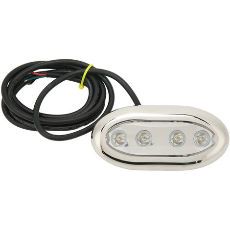 Jeffergarden Lumière LED sous-Marine DC 12V-24V IP68, étanche, universelle, adaptée pour bateau, Yacht, lumière bleue au bord de l'eau, 4W (1/5)