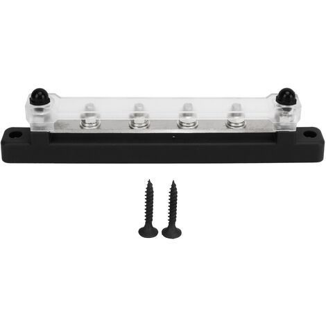 Jeffergarden Bloc de distribution d'énergie M6 vis 6 bornes barre omnibus DC 12 V-48 V 150 A pour bateau automobile noir (1/5)