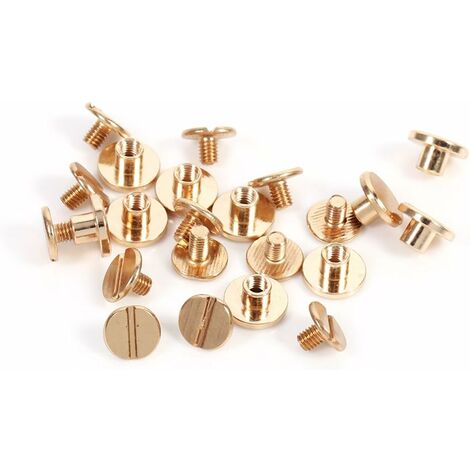 20 Ensembles Rivets Tête Plate, Rivets Pour Cuir, Ronde Bouton Goujon Fendue Vis Chicago Phillip