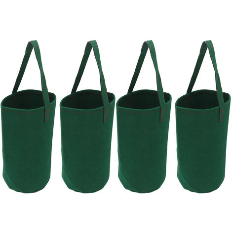 GARRYFIZH Lot de 4 sacs de culture suspendus inversés verts pour tomates, herbes aromatiques et fraises (1/5)