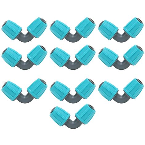 GARRYFIZH Lot de 10 raccords à barbes verrouillables de 16 mm, coudes à 90° en PE, pour tuyau d'arrosage, système d'irrigation goutte à goutte agricole. (1/4)