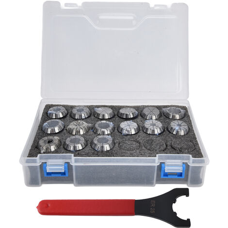 Jeu 15 Pinces De Serrage ER25 - Mandrins Acier Rapide Pour CNC, Fraisage, Avec Clé