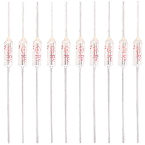 Jeffergarden 10 Pièces Fusibles Thermiques 10A 250V, Coupure de Fusible Thermique à Coque Métallique, Fusible de Température(192°C)