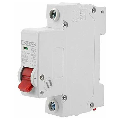 Jeffergarden DC DZ47-63Z-1P 20A Disjoncteur Miniature, Commutateur Pneumatique de Protection Contre les Fuites (1/5)
