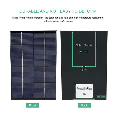 Mini Panneau Solaire 2W 5V Uxcell - Pour Chargeur Téléphone DIY, 455mm, Polysilicium