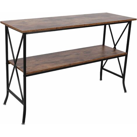 Table Console Style Industriel – Métal Et Bois, 120 Cm, Pour Entrée Ou Salon, Neuve