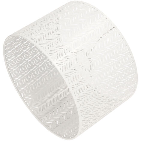 Abat-jour Tambour En Fer Blanc Percé - Pour Ampoules E14/E27, Diamètre 25 Cm, Hauteur 16 Cm - 12