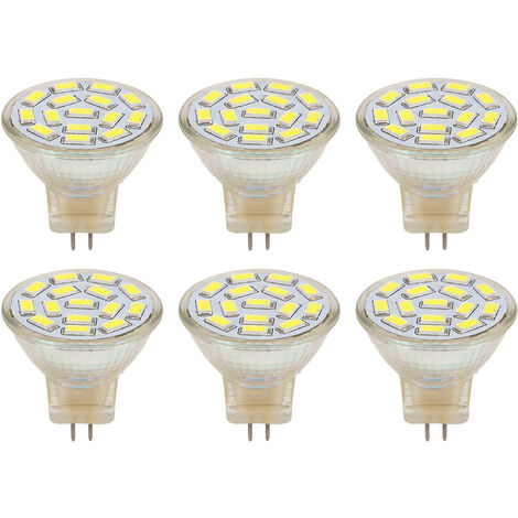 GARRYFIZH Lot de 6 ampoules LED GU4 270 lm, 15 LED, ampoules basse consommation MR11 pour rail d'éclairage, 12 V, 3 W, blanc 6000 K (1/5)