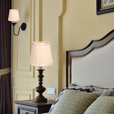 2 Abat-jour En Tissu Blanc E14 - Pour Lampes De Table, Lampadaires, Lustres, Décoration Intérieure Maison - 8