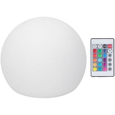 Jeffergarden Boule lumineuse LED avec télécommande à 24 touches, lampe Globe RGBW, veilleuse avec 16 couleurs à intensité variable, 4 Modes, 15x15cm