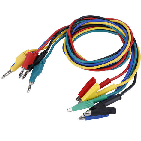 Testeur Cable Rj45 DollaTek 2Pcs P1041 4mm Fiche Banane à Fiche Banane Multimètre Câble De Prise Banane 4 Mm
