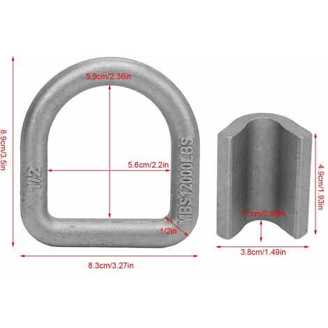 Lot De 4 Anneaux En D Forgés à Souder 1/2 Pouce - Pour Remorque, Camion, Ancrage - NEUF