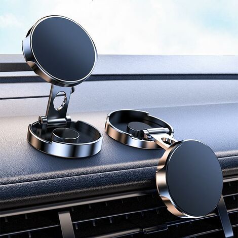 Support Voiture Magnétique Rotatif 360° Pour Téléphone - Universel Pliable - Neuf