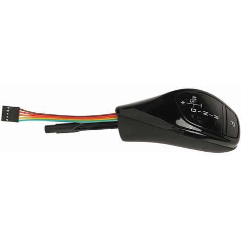 GARRYFIZH Pommeau de levier de vitesse automatique avec bouton de démarrage rouge et LED, compatible avec BMW Série 5 E60 et E61, finition noire brillante.
