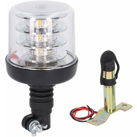 Gyrophare LED Rotatif 54W 360° - 12-24V - Pour Véhicules De Chantier, Tracteurs Et Urgences
