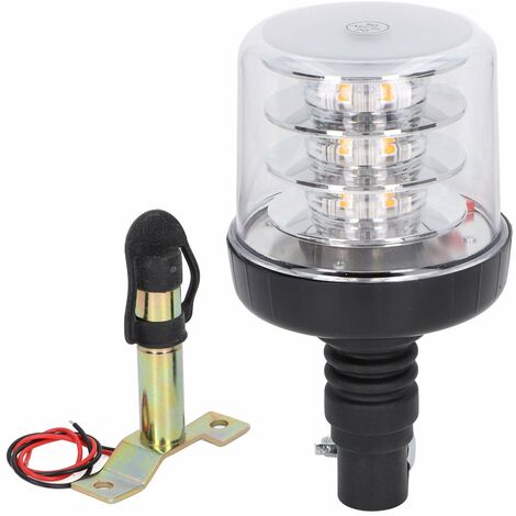 Gyrophare LED Rotatif 54W 12-24V - 360° Avec 3 Modes - Pour Véhicules, Chantiers Et Urgences