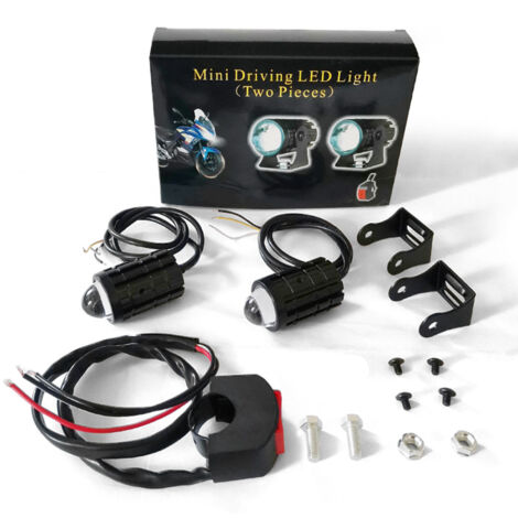 Jeffergarden Projecteur LED pour moto, 2 pièces, avec interrupteur de guidon, faisceau haut et bas, double couleur, étanche pour camion SUV ATV UTV tracteur (1/5)