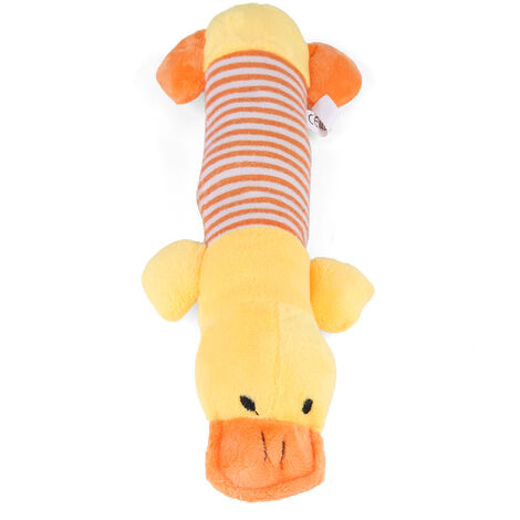 Jeffergarden 3 Types de formes d'animaux différents, jouet pour animaux de compagnie, chiot à mcher, son en peluche grinant, pour cadeau, canard jaune (1/5)