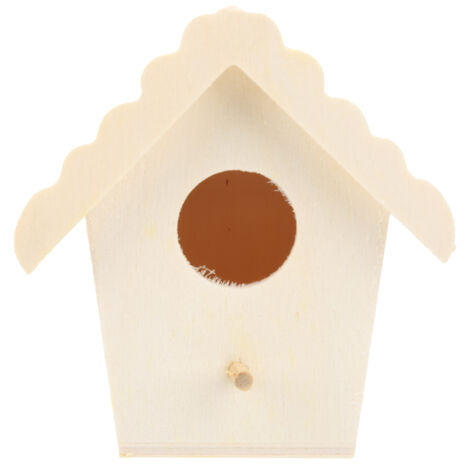 GARRYFIZH Nichoir en bois à faire soi-même, panneau composite, cage à oiseaux artisanale pour enfants, activités créatives, toit en dentelle n° 4 (1/5)