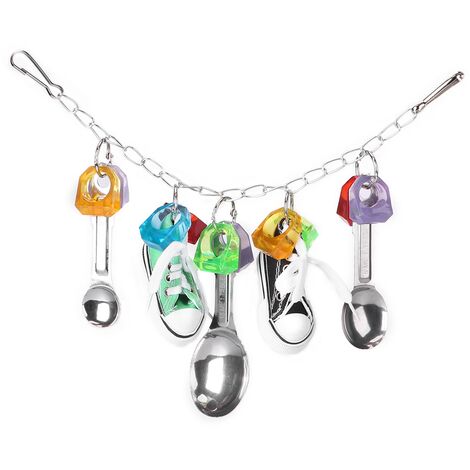 Jeffergarden Perroquet en plastique coloré, oiseau à mcher, jouets, Cage suspendue, décoration