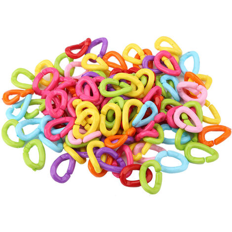 Jeffergarden 100 pièces en plastique oiseau C Clips crochets maillons de chane bricolage perroquet jouets mélanger la couleur (1/5)