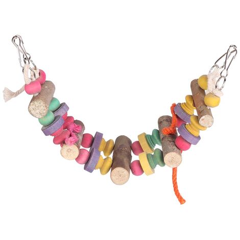 Jeffergarden Bois oiseau animaux suspendus balanoire couleur activité jouer pont meulage mcher morsure Cage jouet pour perroquet
